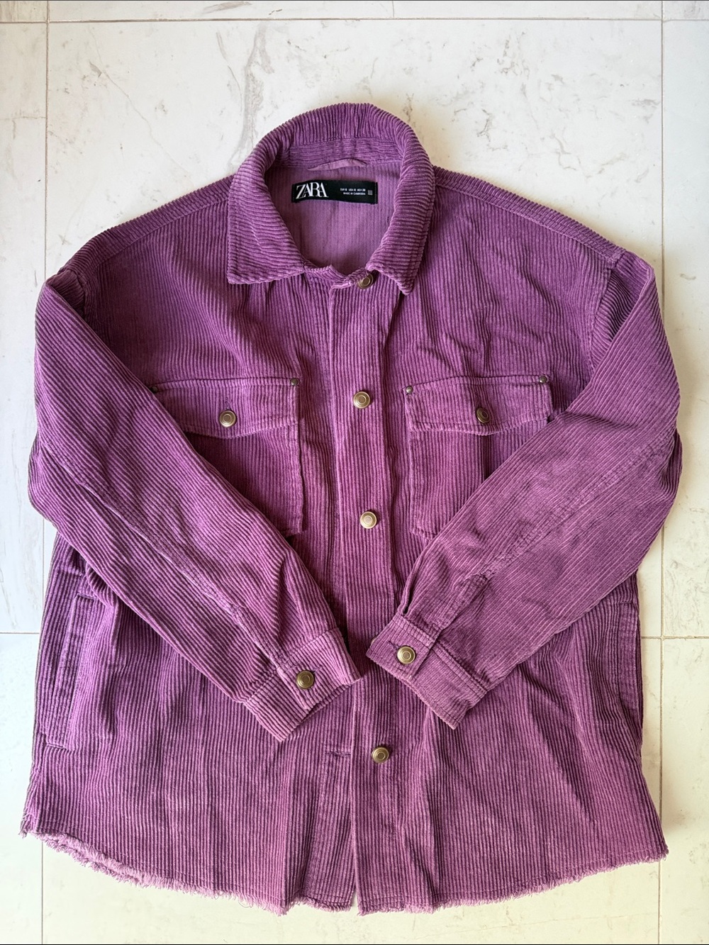 ZARA Women’s Purple Corduroy Shirt Jacket
